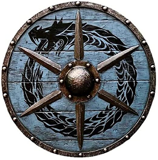 Medieval Round Shield | Viking Battle-Ready Cosplay & Fully Functional Dragon Shield