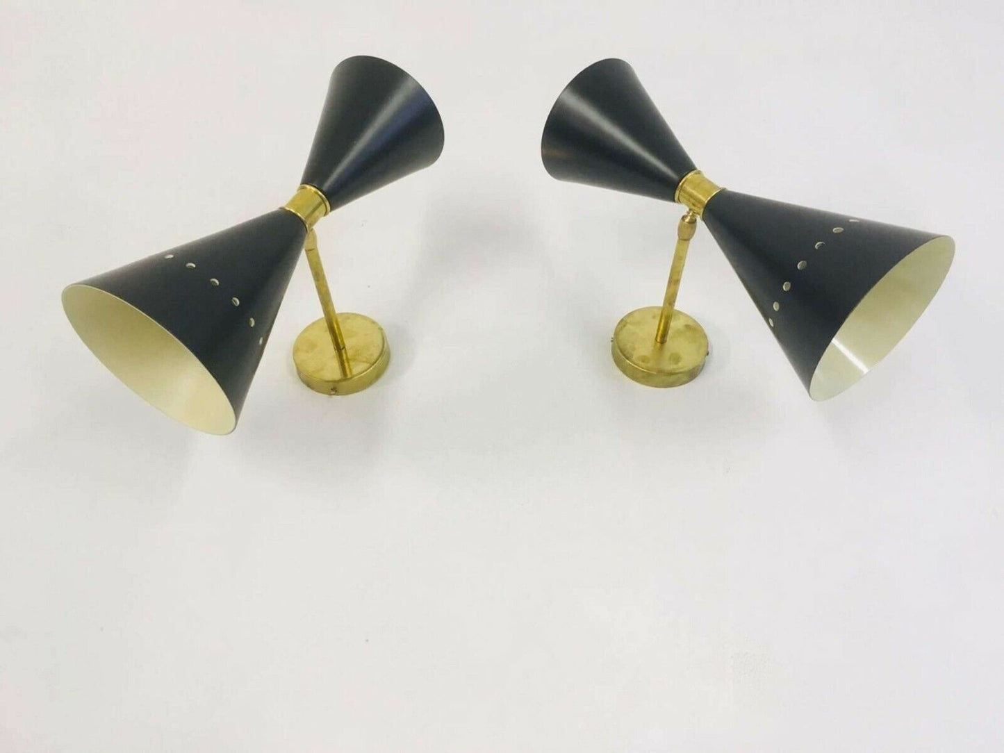 Mid Century style Italian diabolo wall lights Italian Stilnovo Black Lamps Light