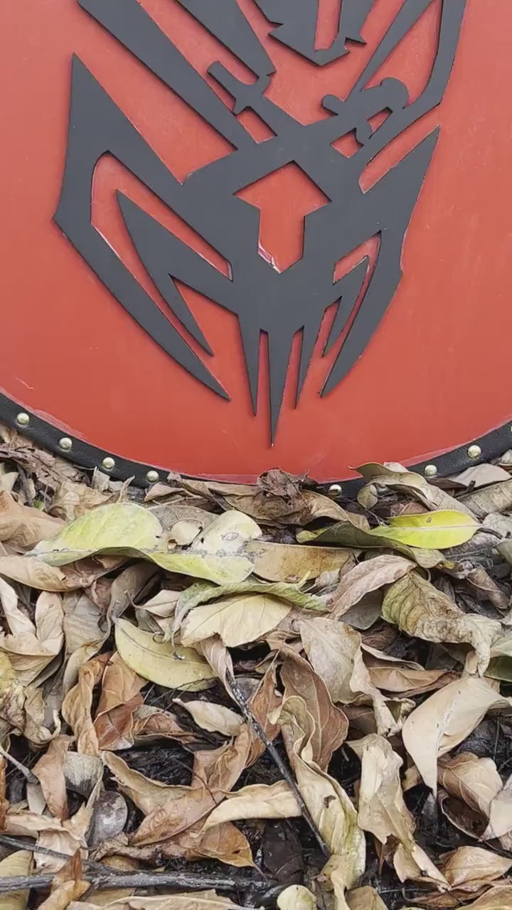 Viking Round Carving Shield – 24 Inch Knight Battle Medieval Warrior Wooden Armor