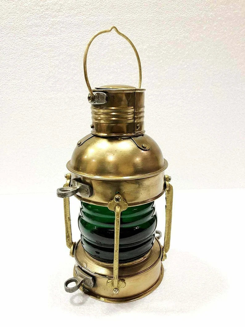 Nautical Antique 10" Ship Lamp Boat Oil Lantern, Maritime Collectible, Vintage Home Decor, Antique Outdoor Lighting