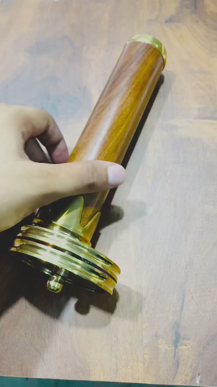 Kaleidoscope - Personalized Double Rotating Glass Wooden And Brass Prismatic Kaleidoscope - GIft for Loved One, Best Classic Gift Idea