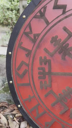 Handcrafted Viking Shield - 24-Inch Medieval Wooden Battle Ready Shield for Authentic Historical Reenactments