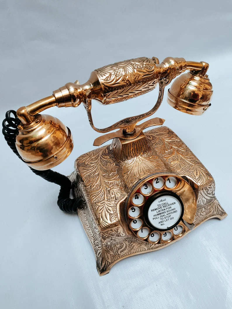 Old Telephone Brass Antique Properly Work and historical telephone